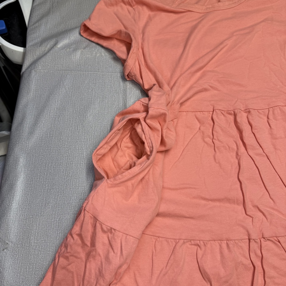 Time and Tru Girls Tiered T-Shirt Dress M 8-10 Coral Pockets - Picture 9 of 9